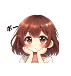 セミロングブラウンちゃんの感情 文字無し（個別スタンプ：38）