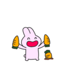 ピンク色のうさぎ LINEスタンプ1（個別スタンプ：14）