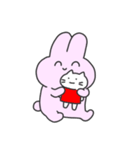 ピンク色のうさぎ LINEスタンプ1（個別スタンプ：19）