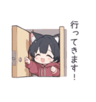 ミニキャラ猫耳パーカーの女の子スタンプ（個別スタンプ：8）