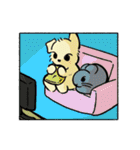 文字なし 犬と兎とりんごのスタンプ（個別スタンプ：13）