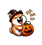 ハロウィンの柴犬くん（個別スタンプ：3）