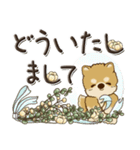 柴犬・茶色い犬さん【草花と一緒】2024（個別スタンプ：25）