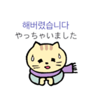 冬にねこさんとハングルを（個別スタンプ：14）