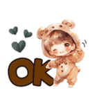 着ぐるみくまちゃんがんばるたけちゃん。（個別スタンプ：1）