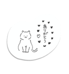 ステッカー風♡線画ねこシンプル（個別スタンプ：13）