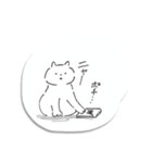 ステッカー風♡線画ねこシンプル（個別スタンプ：26）