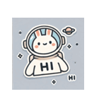 宇宙を旅するうさぎさん（個別スタンプ：1）