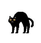 奇妙な黒猫 (pixel)（個別スタンプ：12）