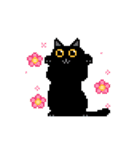 奇妙な黒猫 (pixel)（個別スタンプ：18）