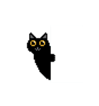 奇妙な黒猫 (pixel)（個別スタンプ：21）