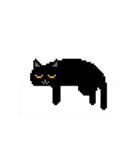 奇妙な黒猫 (pixel)（個別スタンプ：22）