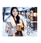 【酒】寒い日こそ冷えたビールお姉さん（個別スタンプ：16）