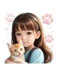 猫が大好き女の子♡文字なし（個別スタンプ：13）