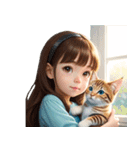 猫が大好き女の子♡文字なし（個別スタンプ：15）