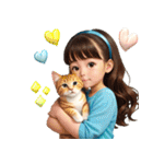 猫が大好き女の子♡文字なし（個別スタンプ：19）