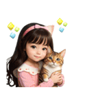 猫が大好き女の子♡文字なし（個別スタンプ：21）