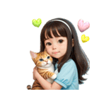 猫が大好き女の子♡文字なし（個別スタンプ：22）