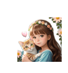 猫が大好き女の子♡文字なし（個別スタンプ：27）