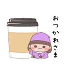 あいさつ こびとくん【紫・女の子】（個別スタンプ：19）