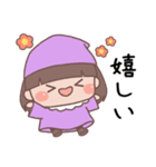 あいさつ こびとくん【紫・女の子】（個別スタンプ：24）