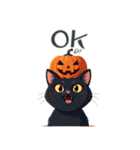 黒猫ハロウィンスタンプ（個別スタンプ：1）