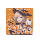 ハロウィン女子あいさつスタンプ（個別スタンプ：3）