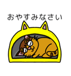 への字まゆげのニャンコの日常あいさつ。（個別スタンプ：6）