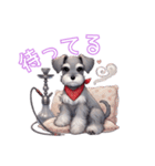 シーシャとミニチュアシュナウザーのわらび（個別スタンプ：10）