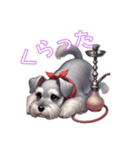 シーシャとミニチュアシュナウザーのわらび（個別スタンプ：25）