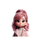 ピンク髪の可愛い女の子特集（個別スタンプ：6）