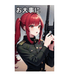 銃とピアスと赤髪軍人女子（個別スタンプ：29）