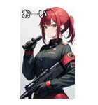 銃とピアスと赤髪軍人女子（個別スタンプ：31）