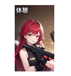 銃とピアスと赤髪軍人女子（個別スタンプ：40）