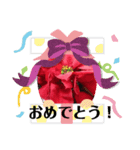 クリスマス花スタンプ、yamami（個別スタンプ：3）