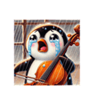 愛くるしいペンギンとチェロの音色（個別スタンプ：4）