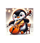 愛くるしいペンギンとチェロの音色（個別スタンプ：9）