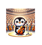 愛くるしいペンギンとチェロの音色（個別スタンプ：13）