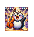 愛くるしいペンギンとチェロの音色（個別スタンプ：14）