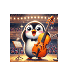 愛くるしいペンギンとチェロの音色（個別スタンプ：17）