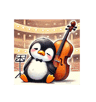 愛くるしいペンギンとチェロの音色（個別スタンプ：19）