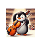 愛くるしいペンギンとチェロの音色（個別スタンプ：24）