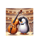 愛くるしいペンギンとチェロの音色 2（個別スタンプ：1）