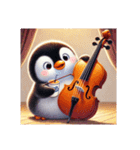 愛くるしいペンギンとチェロの音色3（個別スタンプ：1）