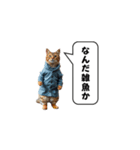 服を着た猫が煽る台詞と吹き出しスタンプ（個別スタンプ：4）