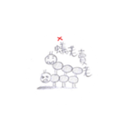 2024 LET'S DRAW 動物だちの生活（個別スタンプ：14）