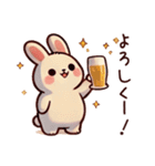 ビール好きうさぎ【飲み会・待ち合わせ】（個別スタンプ：2）