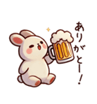 ビール好きうさぎ【飲み会・待ち合わせ】（個別スタンプ：4）