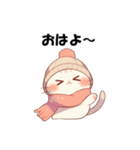 冬のぽっちゃりネコ（個別スタンプ：1）