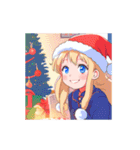 文字なし*アニメ*クリスマスを過ごす女子（個別スタンプ：13）